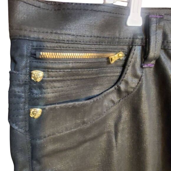 COOGI Mens Sz 40x35 Black Dark Wash Baggy Jeans Hip Hop Y2K Embroidered Pockets - Picture 3 of 14